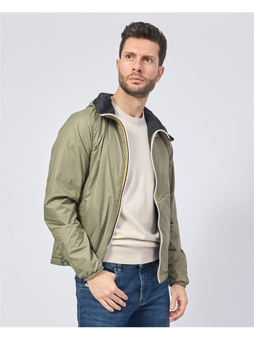 Jack Plus short jacket for men by K-way reversible K-WAY | K2124EW-JAKE PLUSB0R